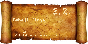 Babaji Kinga névjegykártya
