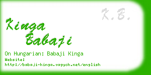 kinga babaji business card
